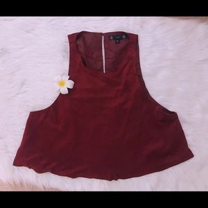 Burgundy Dressy Crop Top